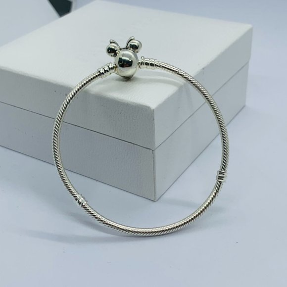 Pandora Disney Pandora Moments Pavé Minnie Mouse Clasp Snake Chain Bracelet 7.9 - Picture 9 of 9